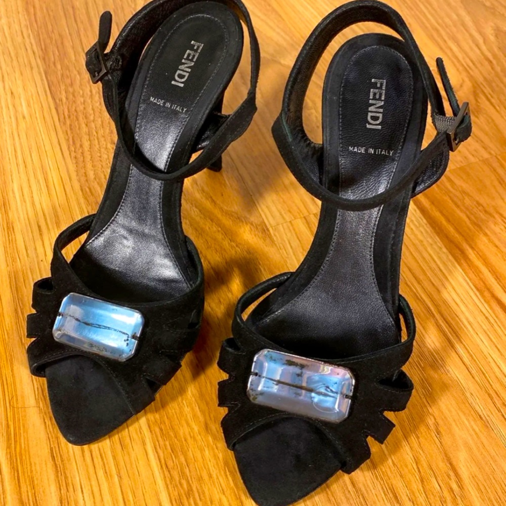 Fendi Suede Ankle Strap Sandals 8